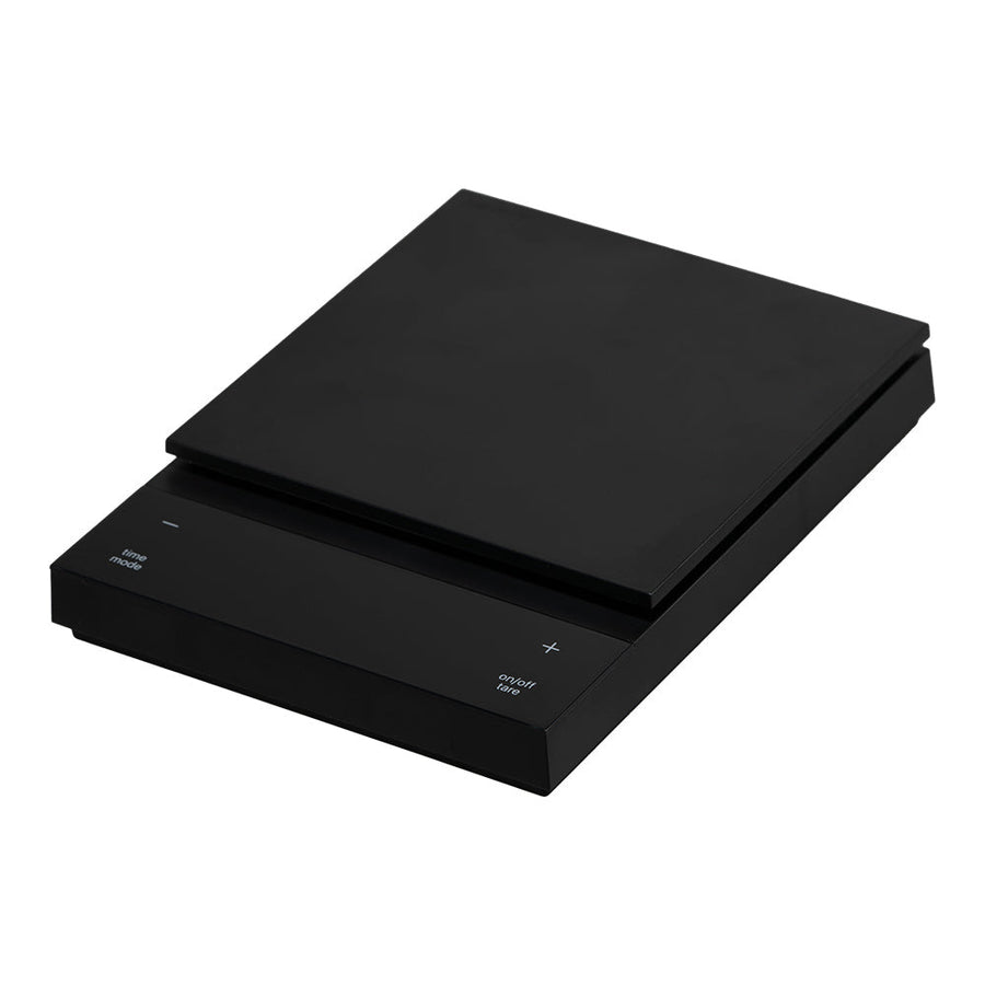 Hario Polaris Coffee Scale in black — automatic water-ratio brewing scale from Hinba Coffee Roasters Scotland