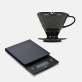 Hario V60 Matte Black Bundle — ceramic dripper, drip scale and filter papers from Hinba Coffee Roasters Scotland