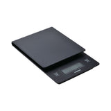 Hario V60 Drip Coffee Scale in black with integrated timer — precision pour-over scale from Hinba Coffee Roasters Scotland